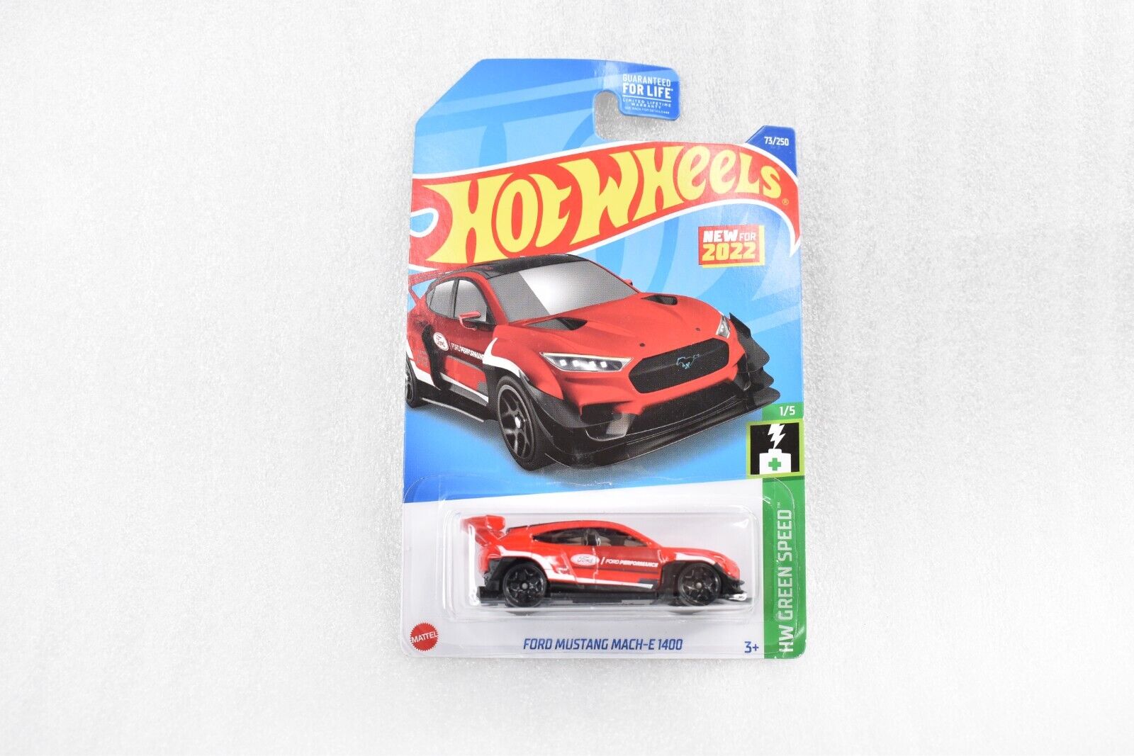 2022 Hot Wheels Ford Mustang Mach E 1400 Red HW GREEN SPEED 1/5