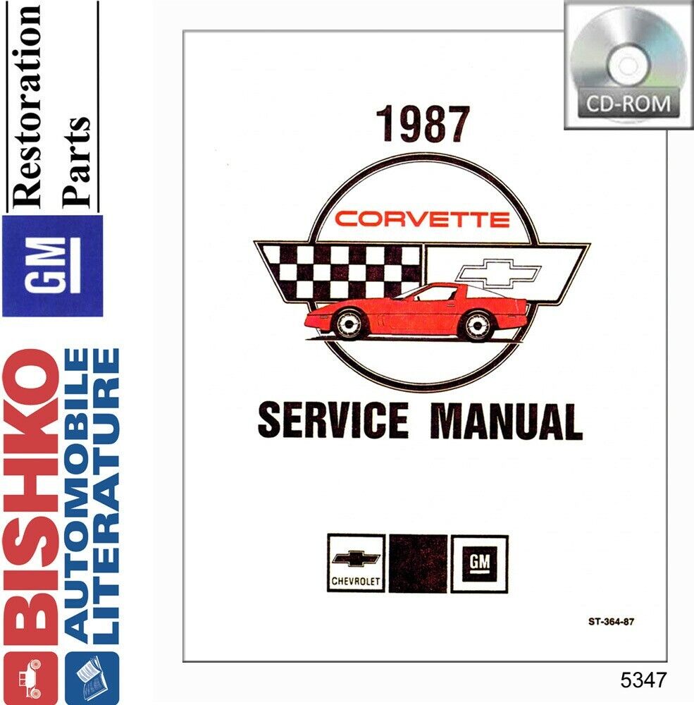 1987 Chevrolet Corvette Shop Service Repair Manual CD Engine Drivetrain Wiring
