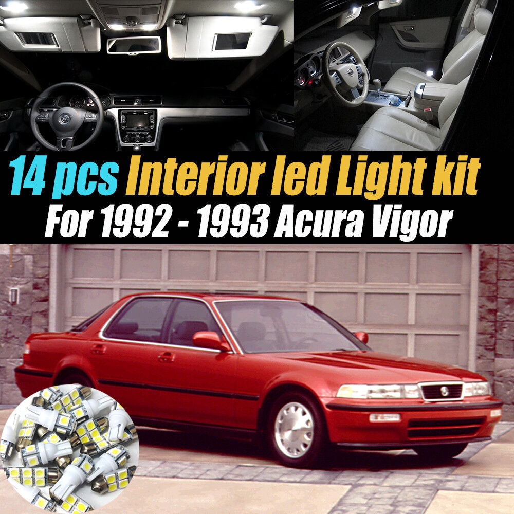 14Pc Super White Car Interior LED Light Bulb Kit Pack for 1992-1994 Acura Vigor