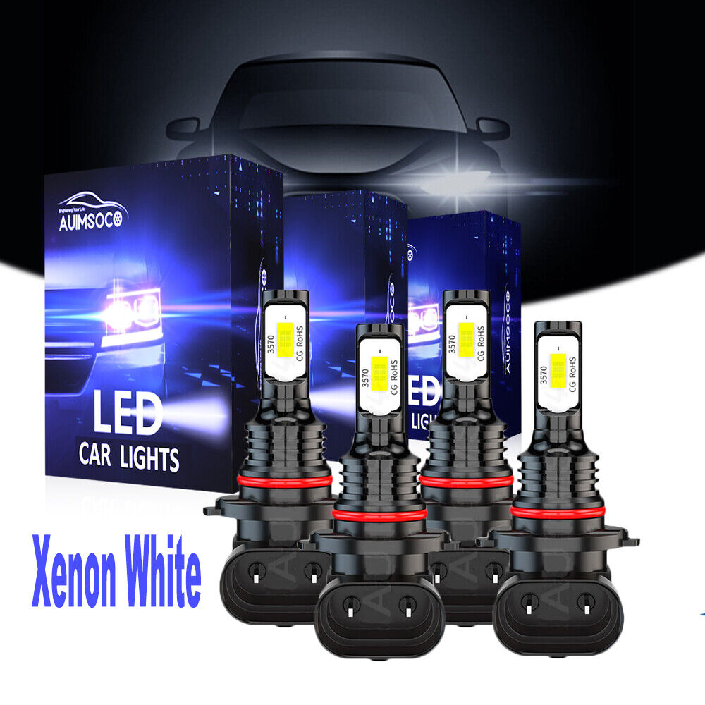9005 9006 LED Headlights Kit Bulbs High Low For Chevy C/K 1500 2500 3500 1990-99