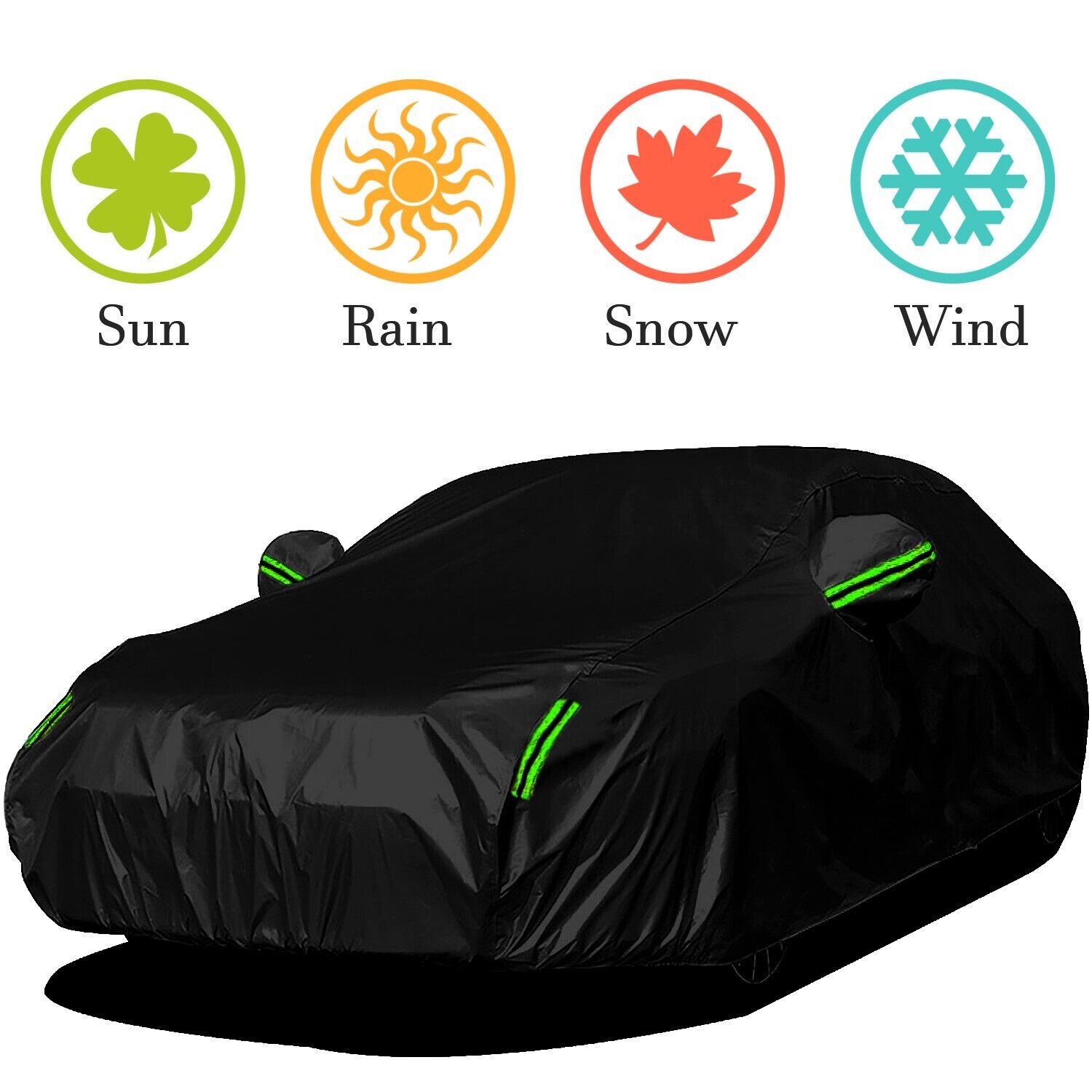 For Cadillac ATS CTS Full Car Cover Black Waterproof Protection Dust Resistant
