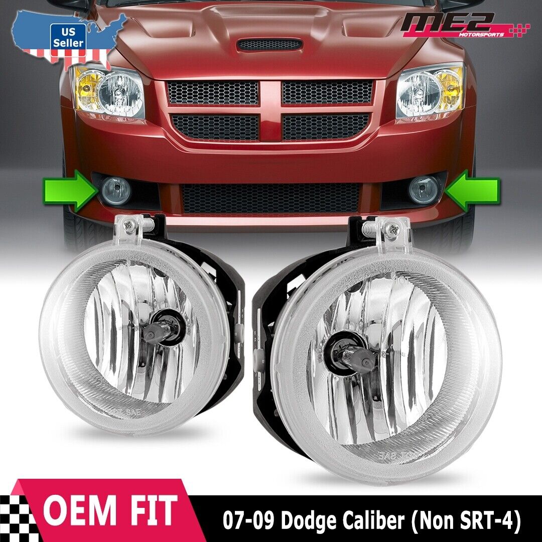 For 07-10 Dodge Caliber Factory Bumper Replacement Fog Lights Clear Bumper Lamps