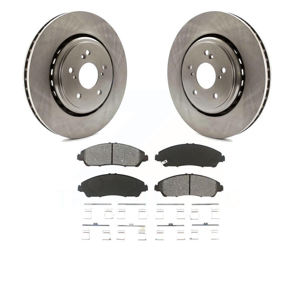 Front Disc Rotors & Semi-Metallic Brake Pad Kit For 2014-2016 Acura MDX