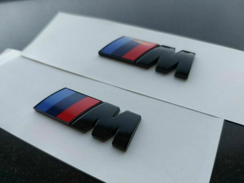 2PCS BMW ///M SPORT EMBLEM LOGO BADGE M-TECH Chrome Universal Fit Side