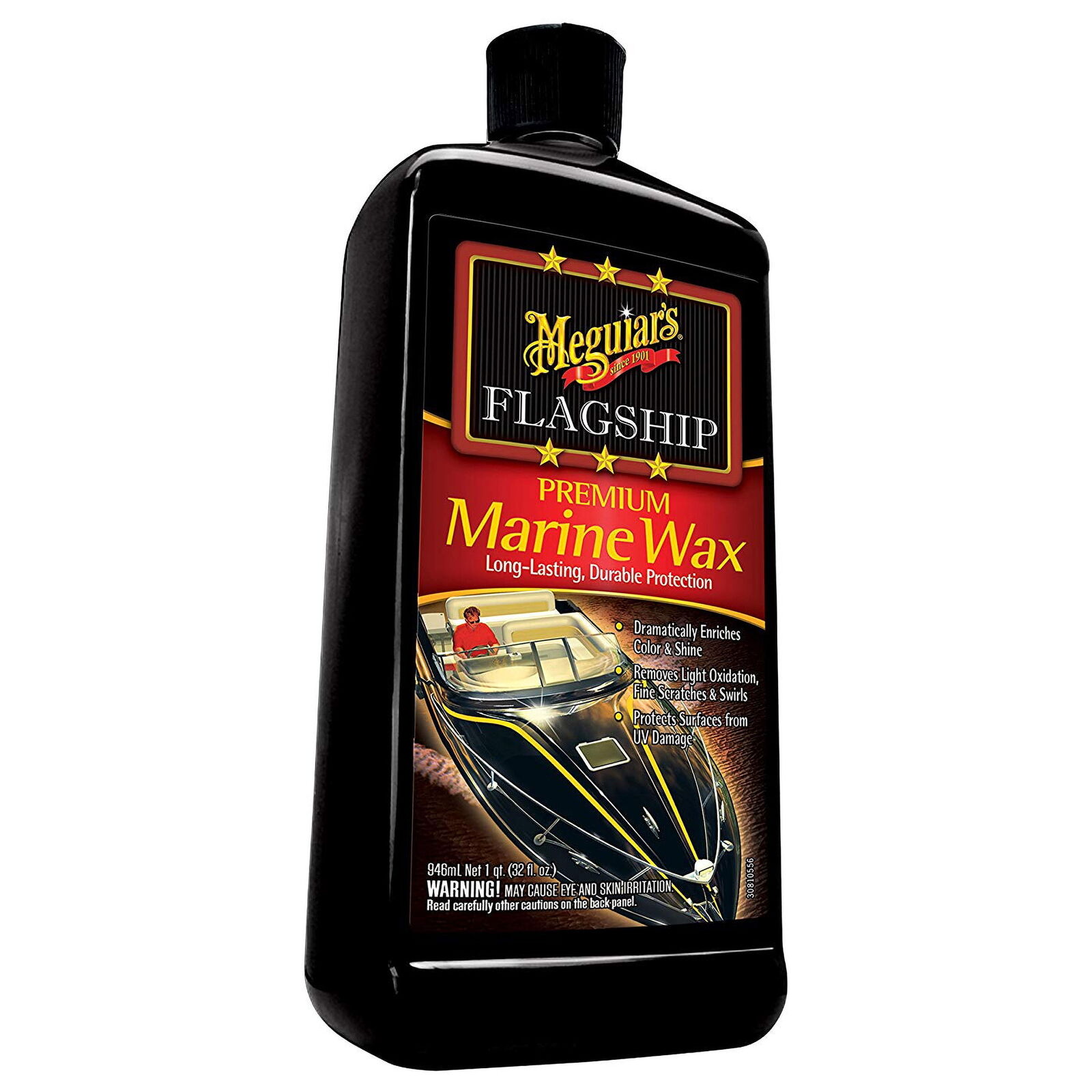 Meguiar\'s Flagship Premium Marine Wax, Off-White, Liquid - Boat Polish, 32 Oz