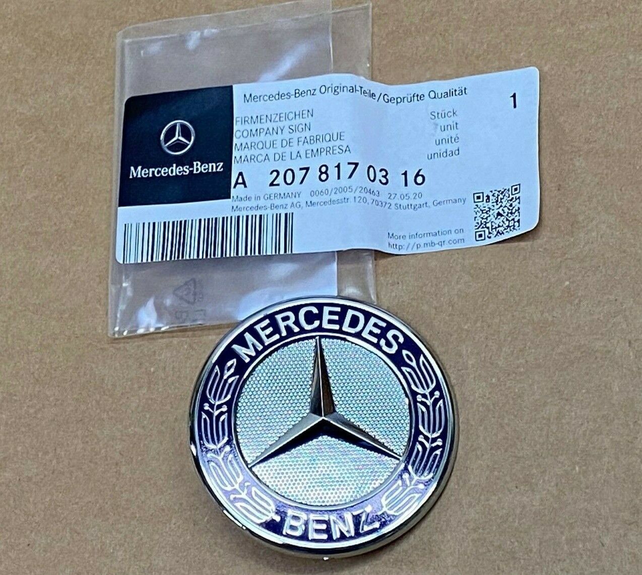 Mercedes-Benz C CL CLK CLS E GL GLK ML SL R S Class Hood Emblem Badge Genuine OE