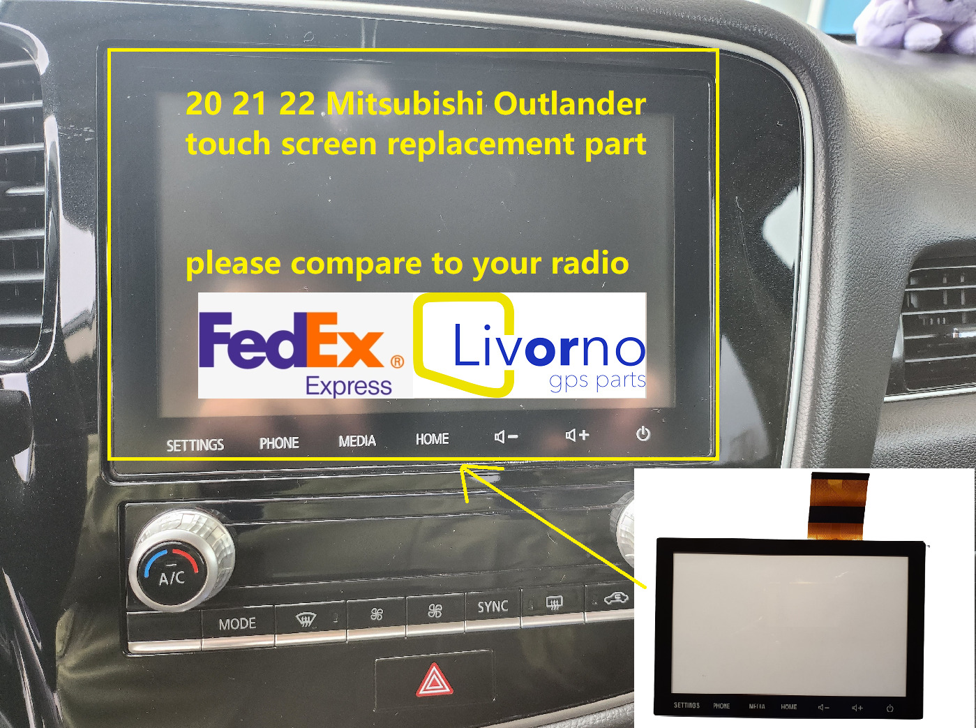 19 20 21 22 Mitsubishi Outlander TOUCH SCREEN REPLACEMENT glass Digitizer RADIO