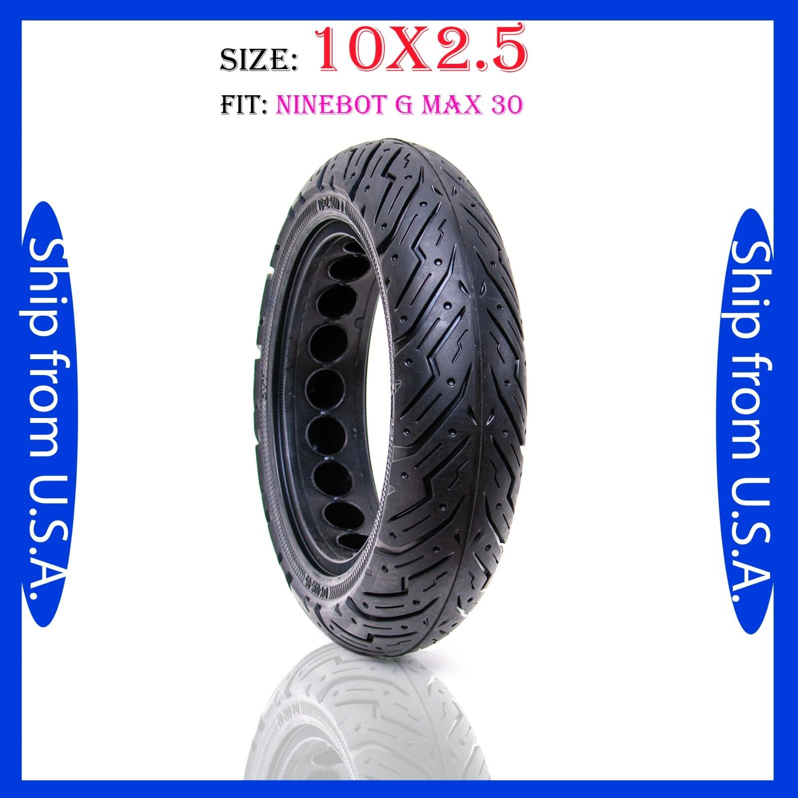 Solid Tire 10x2.5 10x2.50 fit  Ninebot Max G 30 Electric Scooter