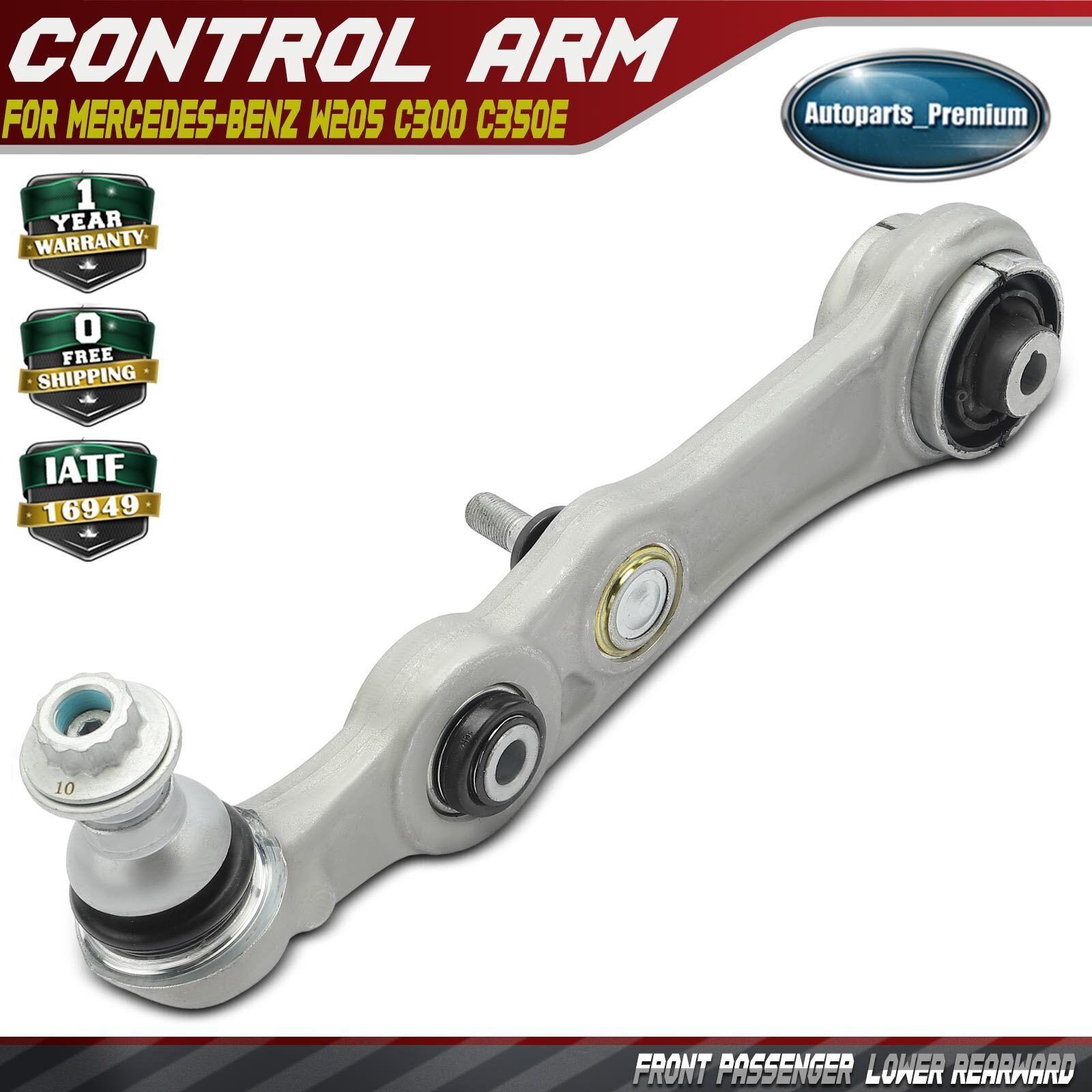 Front Right Lower Rearward Control Arm & Ball Joint for Mercedes-Benz C300 C350e