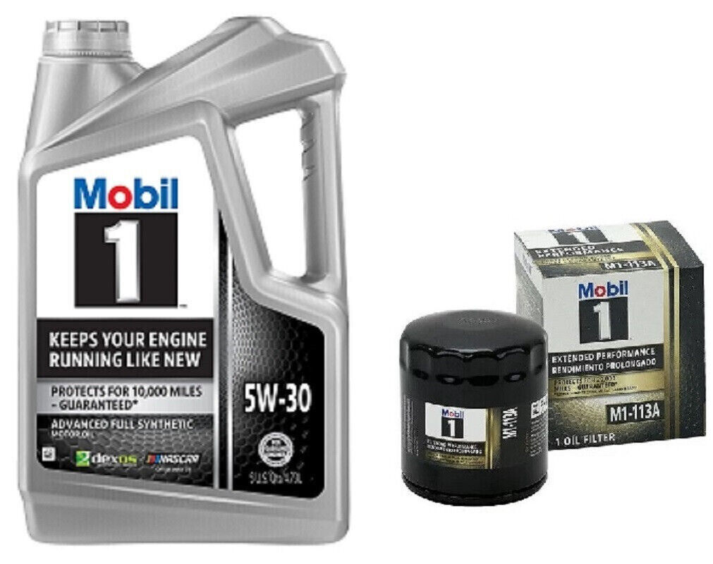 Mobil1 M1-113A Engine Oil Filter & 5 Quarts Mobil1 5W30 Full Synthetic Motor Oil