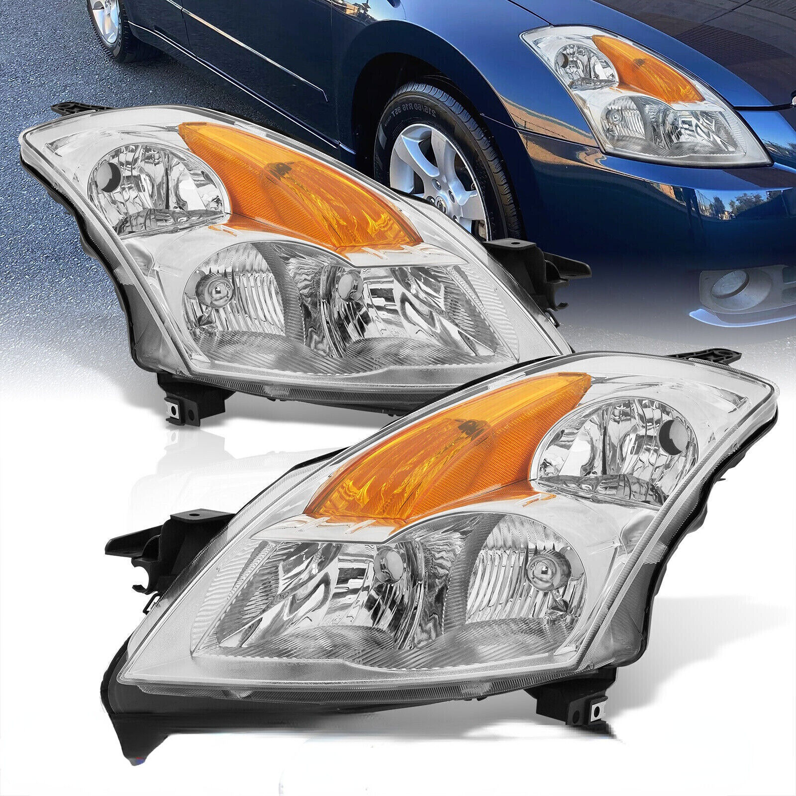 For 2007 2008 2009 Nissan Altima Factory Style Replacement Headlights Pair