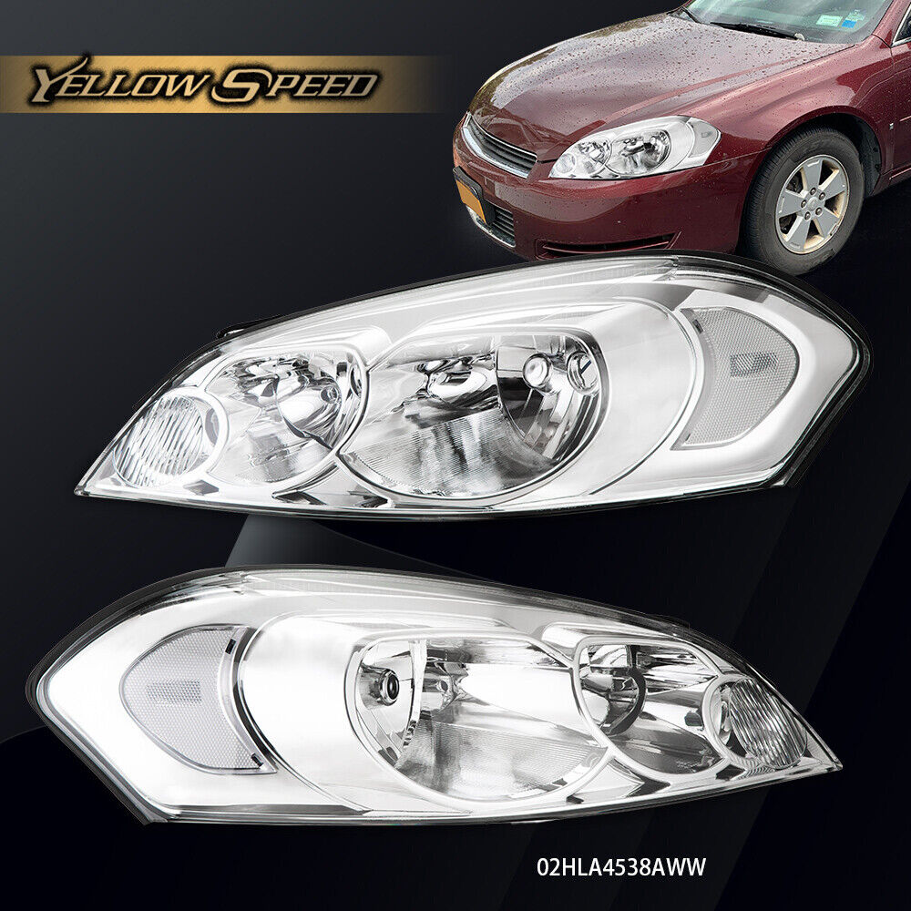 Fit For 2006-2013 Chevrolet Impala Driver/Passenger Side Clear Lens Headlight