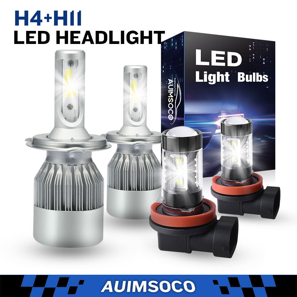 For Nissan Tiida 2007-2015 - White LED Headlights High/Low Beam+ Fog Light Bulbs