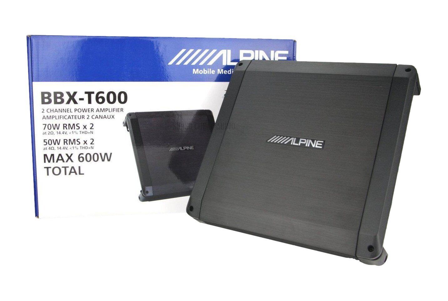 Alpine BBX-T600 2-Channel Full Range Voice Bass 300 W Amplifier 70W x 2 @ 2 ohm