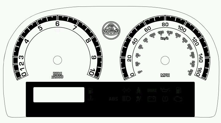 Lotus Elise & Exige Custom Gauge Face dials in Mercedes style