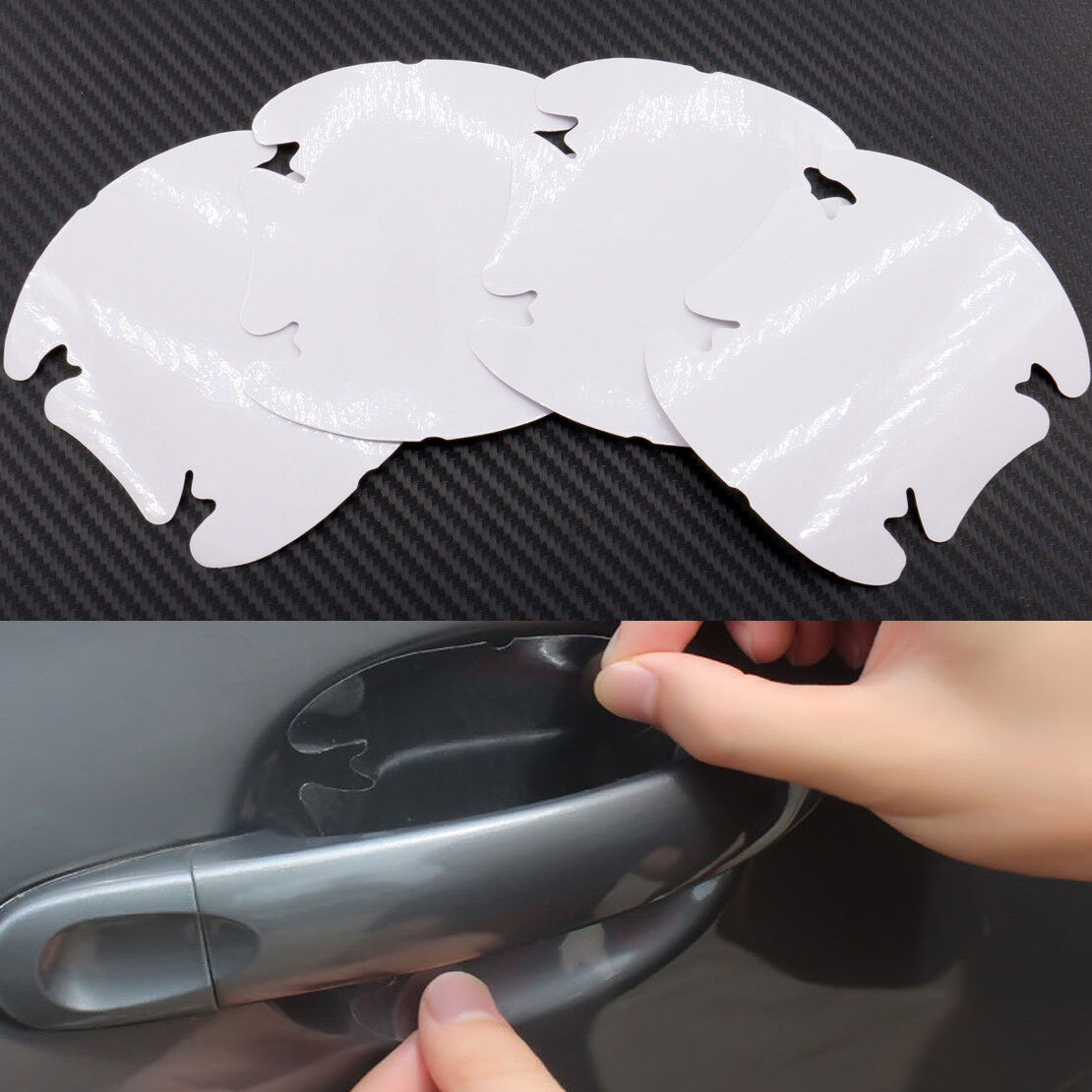 4x Universal Clear Invisible Car Door Handle Scratch Protector Guard Film Sheet