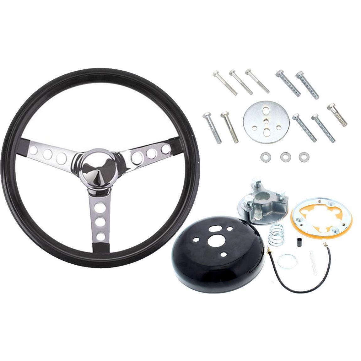Grant 502 Classic 3-Spk Steering Wheel, 13-1/2 Inch w/Install Kit