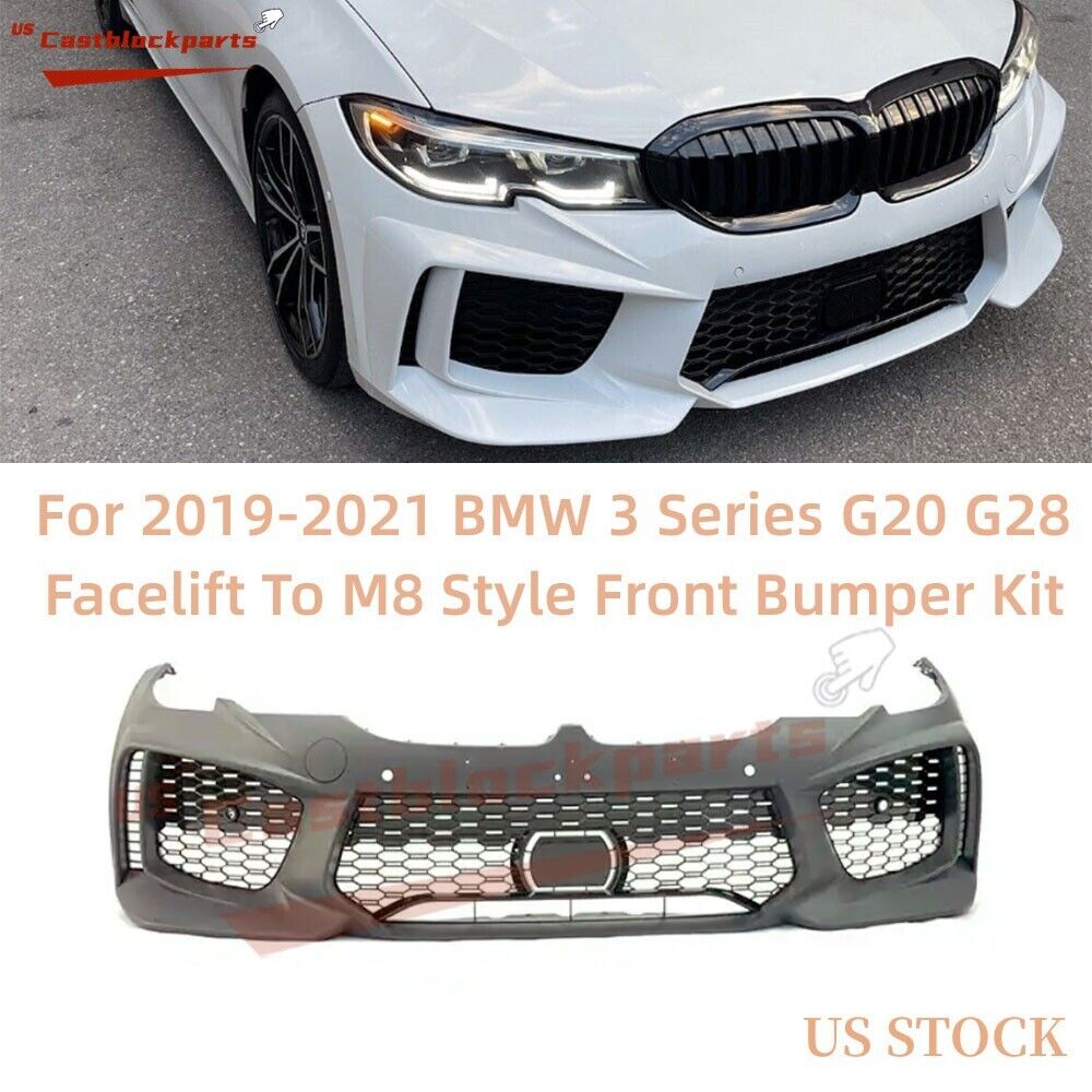✨For BMW 3 Series 2019-2021 G20 G21 330 340 Facelift To M8 Look Front Bumper Kit