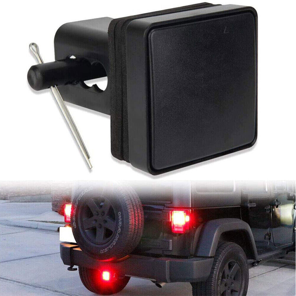 Smoked 15-LED Brake Light DRL Trailer Hitch Cover Fit 2\