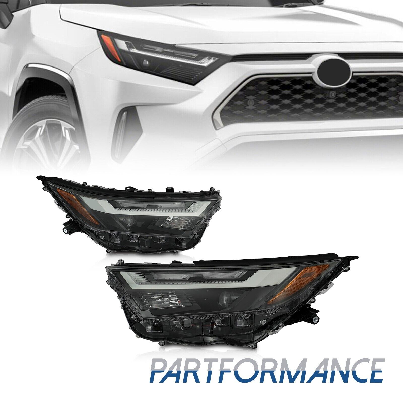 Pair 2Pcs Headlight Headlamp For 2022 2023 Toyota Rav4 XSE XLE Full LED W/DRL