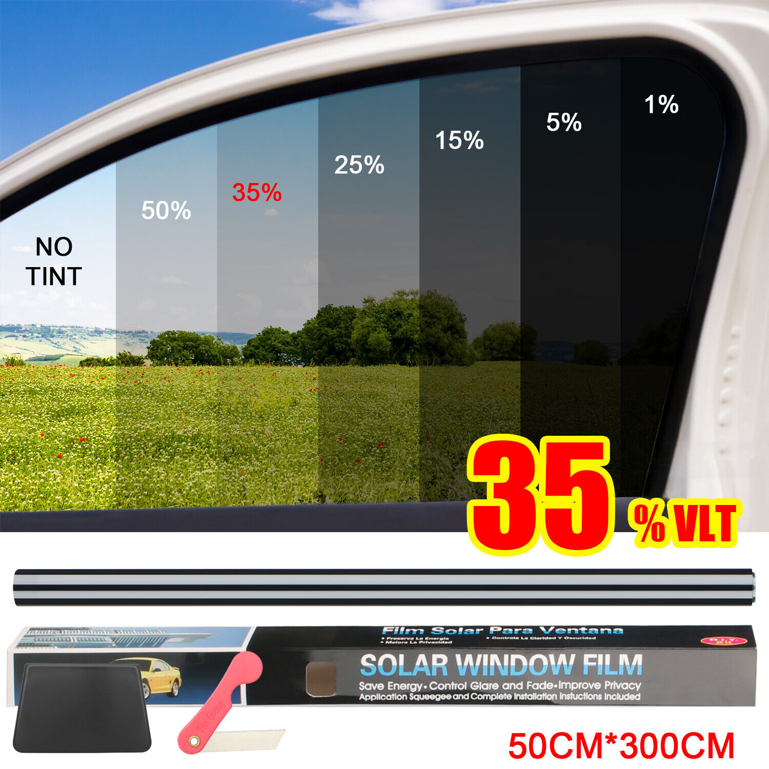300CM Uncut Roll Window Tint Film 35% VLT 20\