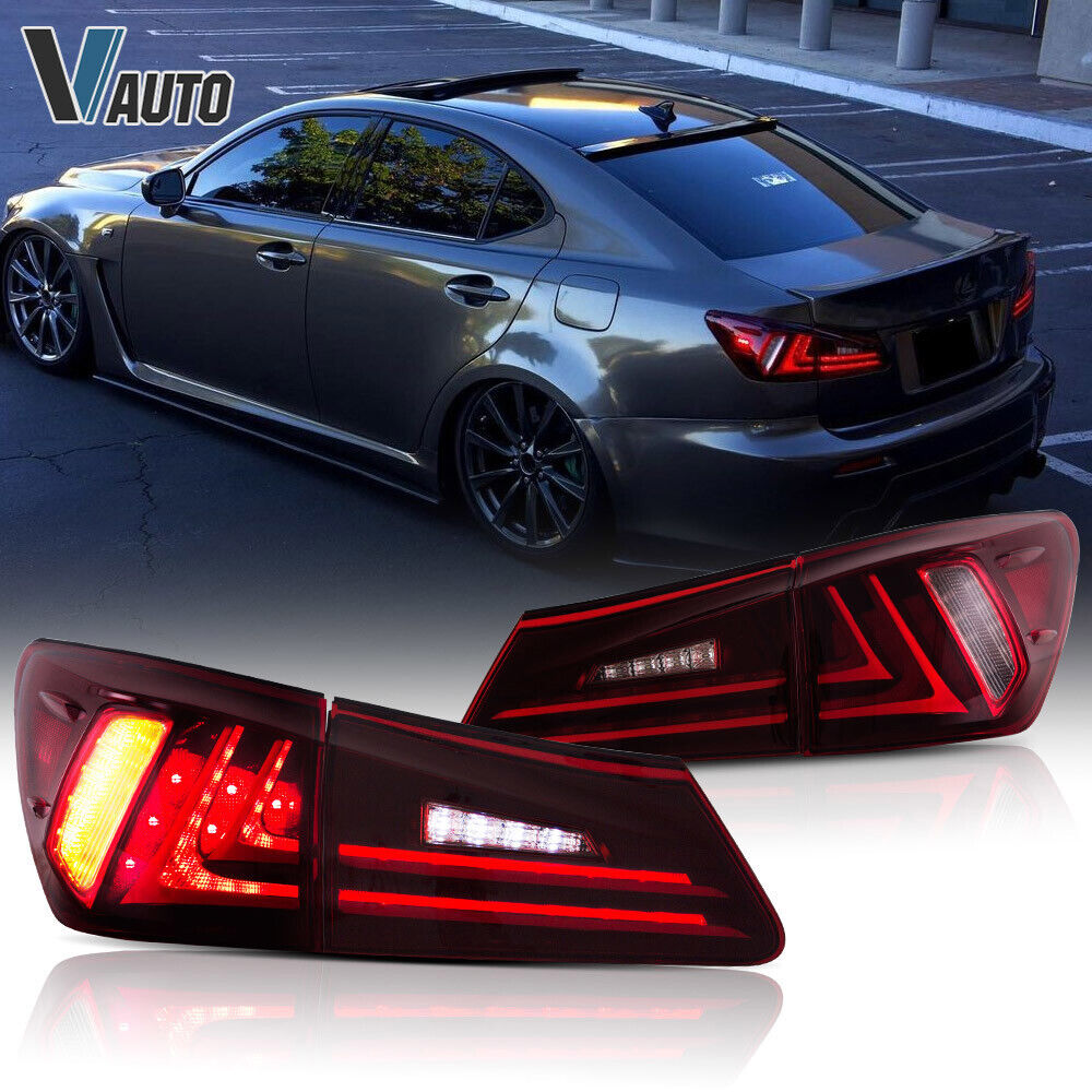 VLAND LED Red Tail Lights Conversions For Lexus IS250 IS350 ISF 2006-2013 Sedan
