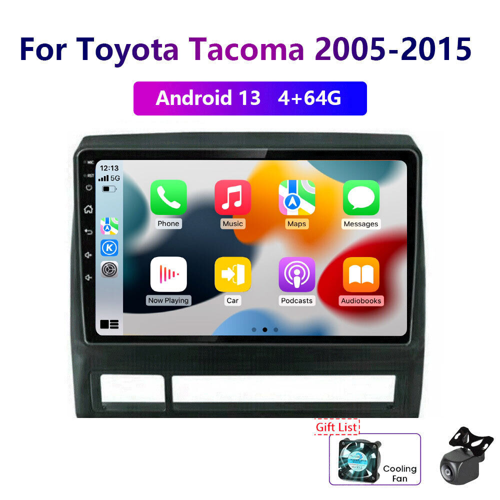 Wireless Carplay For Toyota Tacoma 2005-15 Android 13 4-64GB Car Radio WIFI Cam