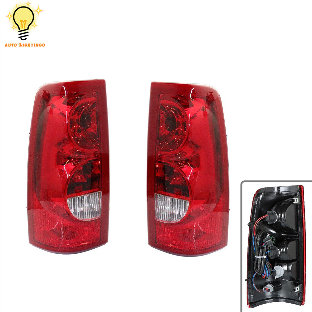 Pair Red Tail Lights For 2003-2006 Chevy Silverado 1500 2500 3500 HD Brake Lamps