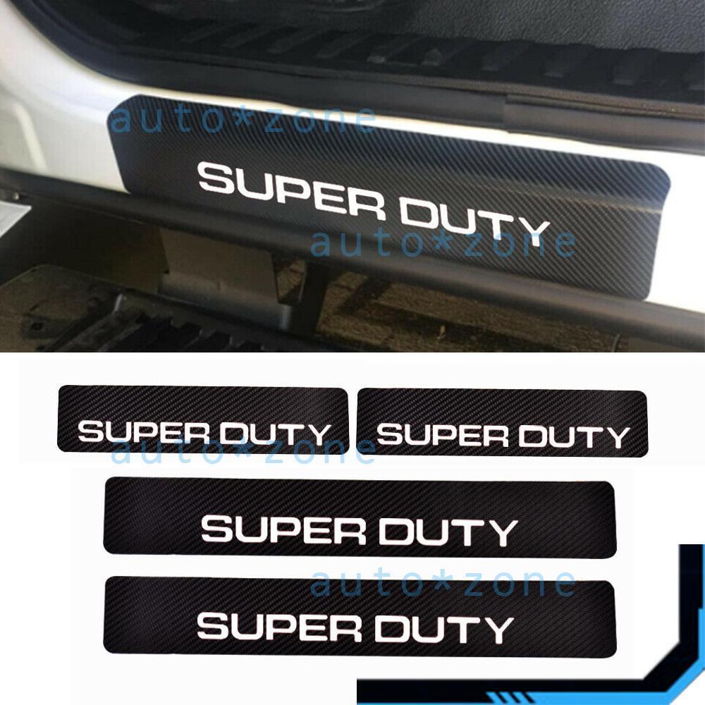 4*Carbon Fiber Leather Car Door Sill Cover Protector Sticker for Ford Super Duty