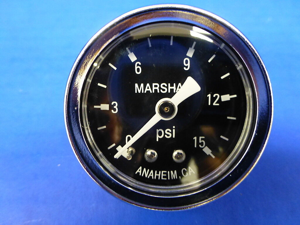 Marshall Gauge 0-15 psi Fuel Pressure Oil Pressure Gauge Black 1.5\