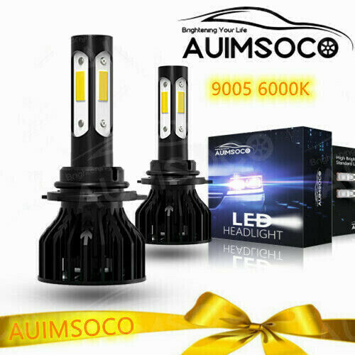 4-Sides Combo 9005 Pair White 6000K LED Headlight Kit Bulbs High Beam Lamps