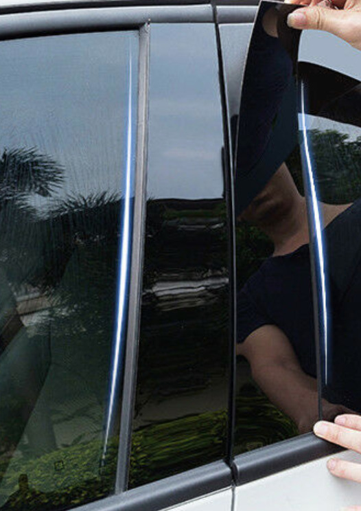 Windows door Cover strip For Porsche Panamera 09-16 Black Pillar Post Trim  