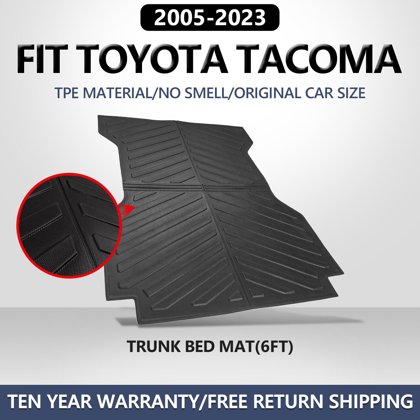 Bed Mats Trunk Cargo Mat Bed Liners For 2005-2023 Toyota Tacoma Anti-Slip TPE