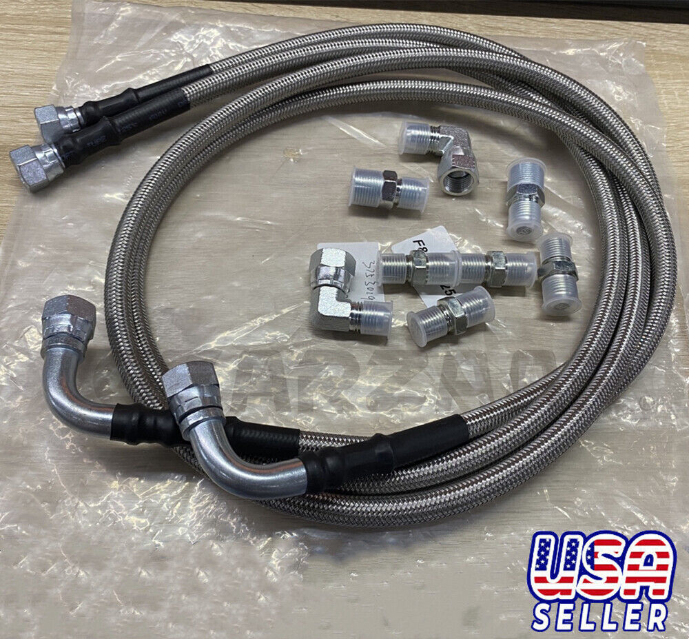 SS Braided Transmission Cooler Hose Lines Fittings TH350/700R4/TH400 52\
