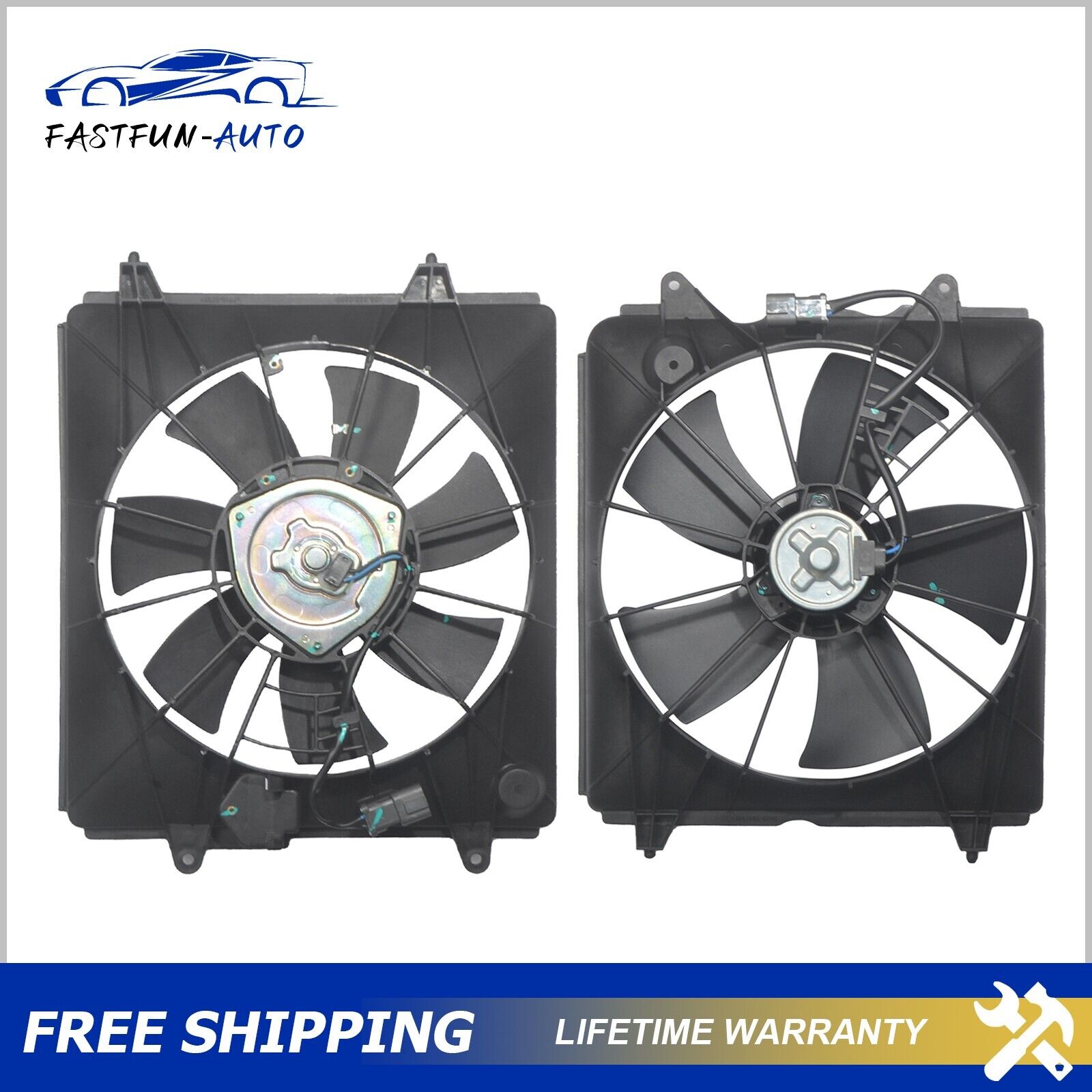 For 2007 2008 2009 Honda CR-V Dual Radiator Cooling Fan Assembly Direct Replace
