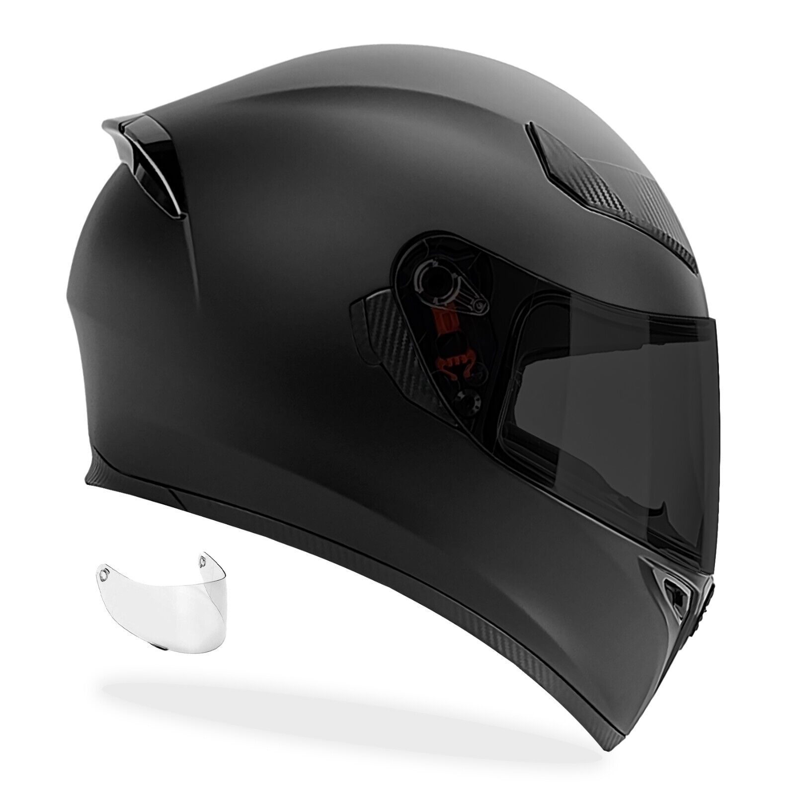 New DOT Motorcycle Helmet Full Face Matte Black S M L XL 2X Chrome Gold Iridium