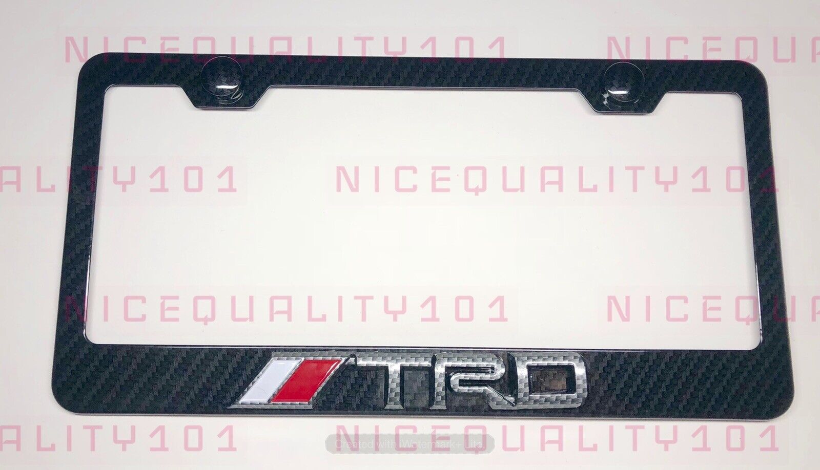 3D TRD Pro Sport 4x4 Carbon Fiber Style License Plate Frame Rust Free