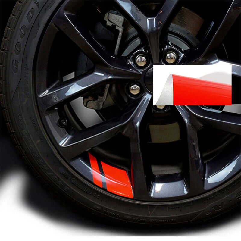 6 Pcs Pack Universal Car Wheel Rim Sticker Reflective Decal Mark For 16