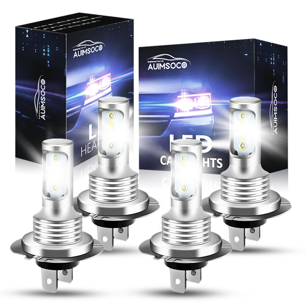 Led Headlight Combo 4x H7 Hi/Lo Beam Bulbs For Hyundai Veloster 2012-2017 White