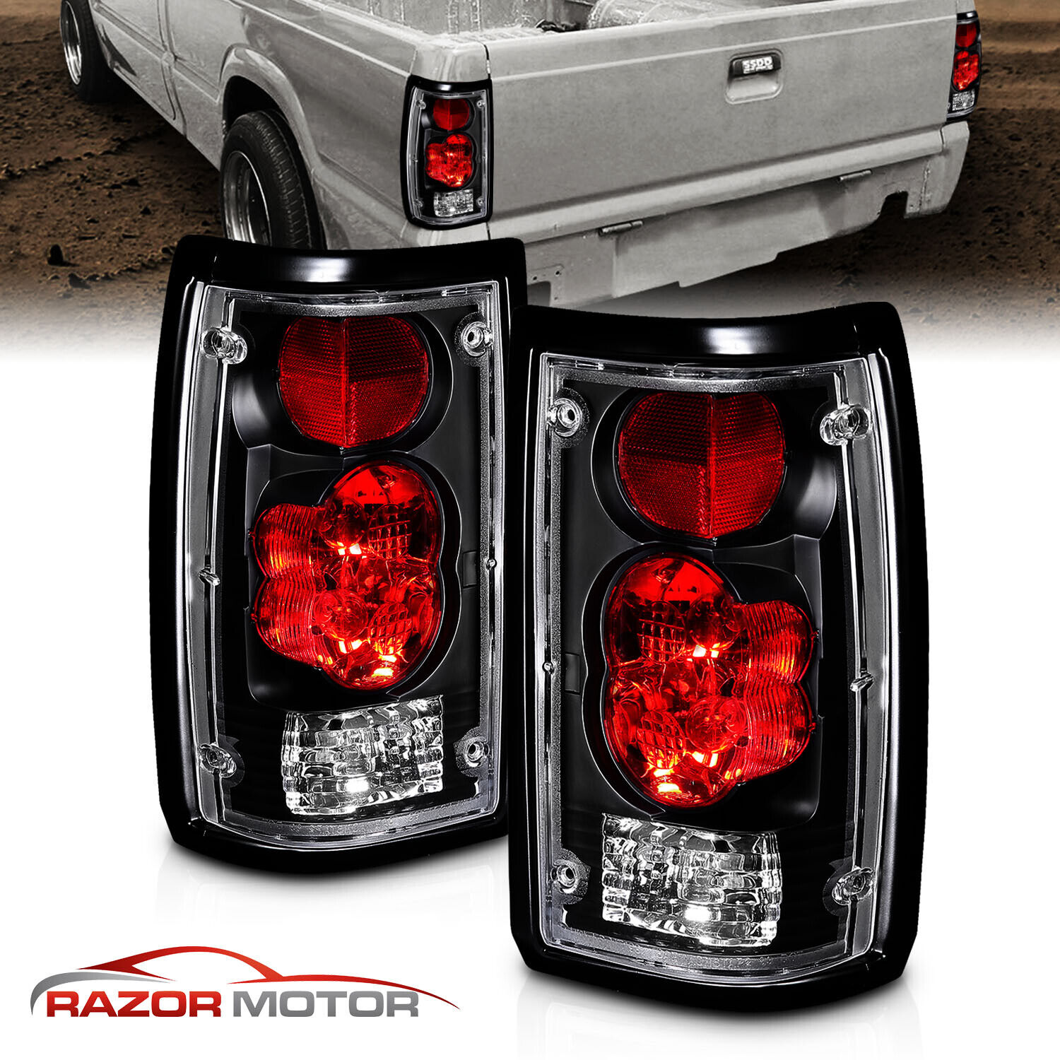 86-93 For Mazda B2000/2200/2600 SE-5/LX/LE-5/Base Tail Lights Rear Brake Lamps