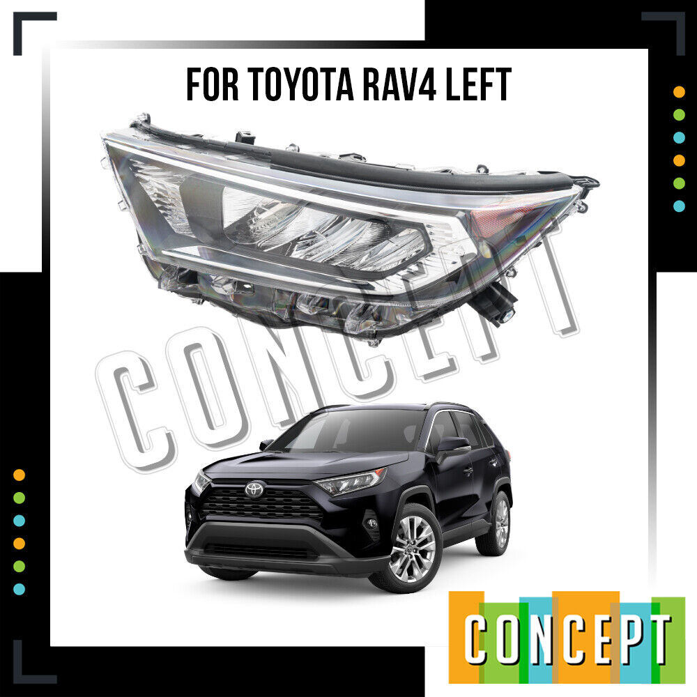 For 2019-2021 Toyota RAV4 LED Chrome LE XLE Headlight Left / Driver Side