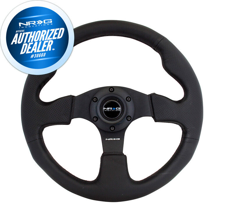 NEW NRG Race Style Steering Wheel Black Leather with Black Stitch 320mm RST-012R