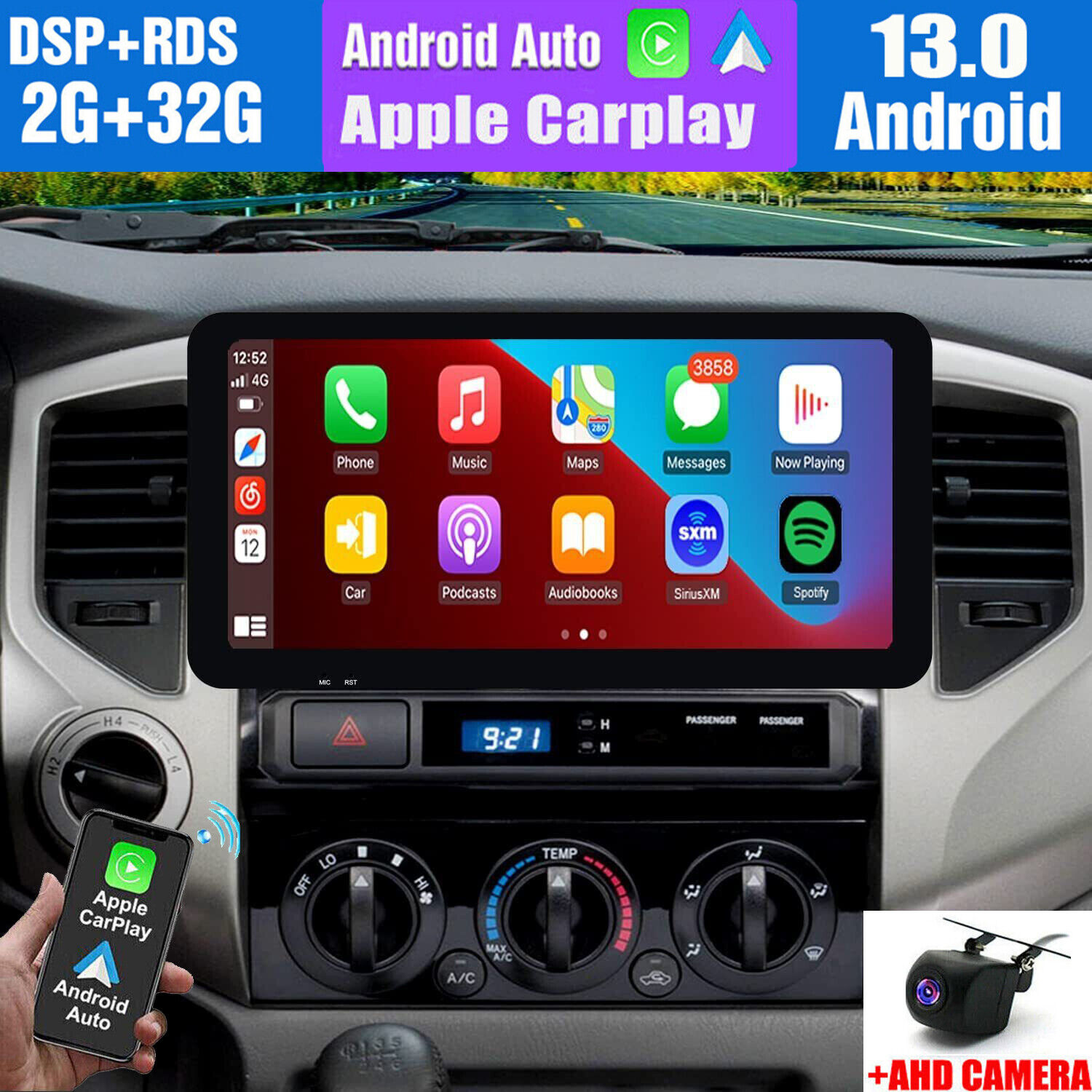 9\'\' Car Stereo Radio For TOYOTA TACOMA 2005-2013 Apple CarPlay Android 13 GPS FM