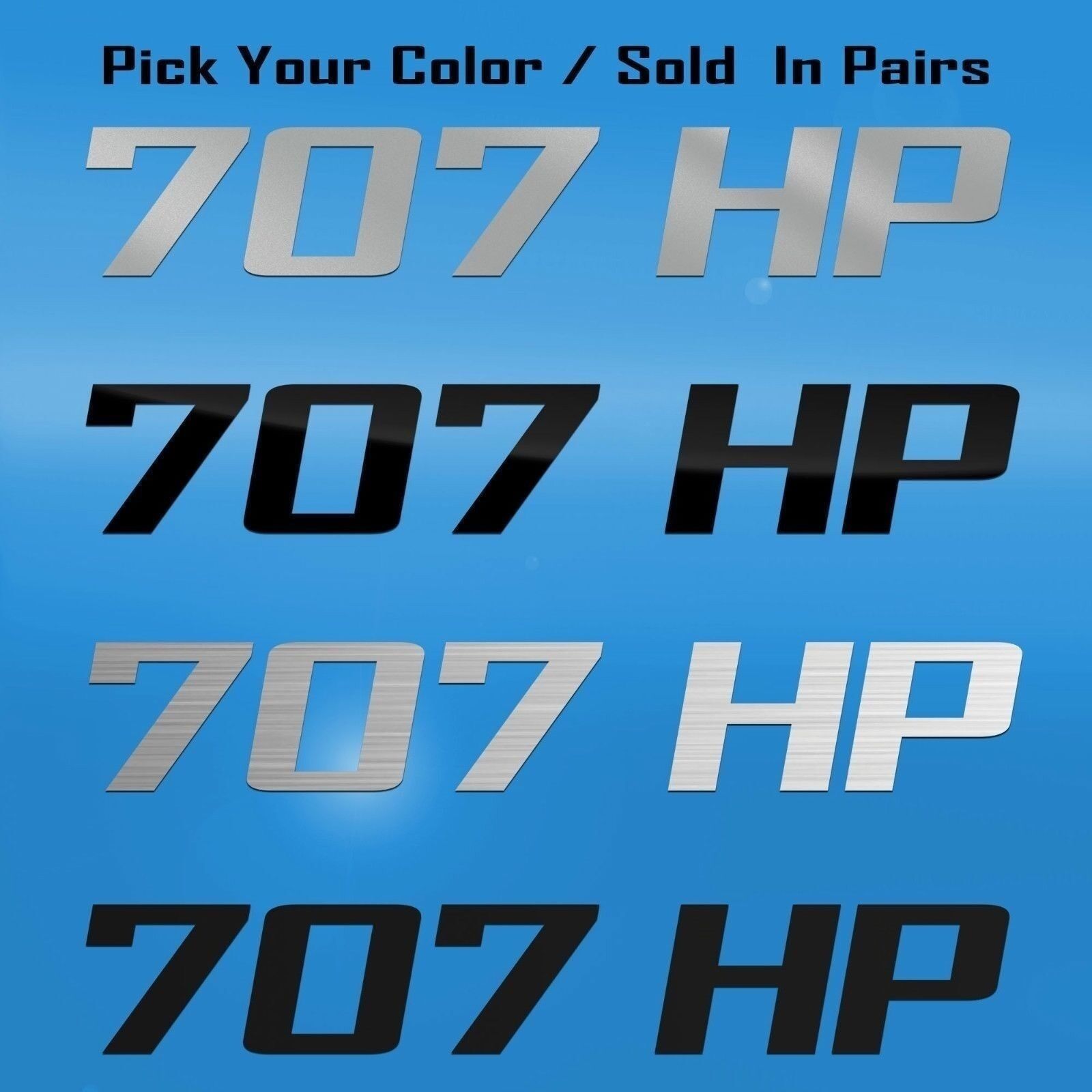 707 HP Horsepower Decal Graphic Fits Dodge Challenger SRT HELLCAT 2016