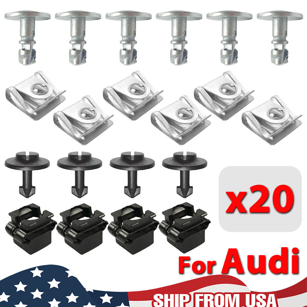 20x For Audi A3 A4 A6 VW Underbody Guard Engine Undertray Cover Screw Metal Clip