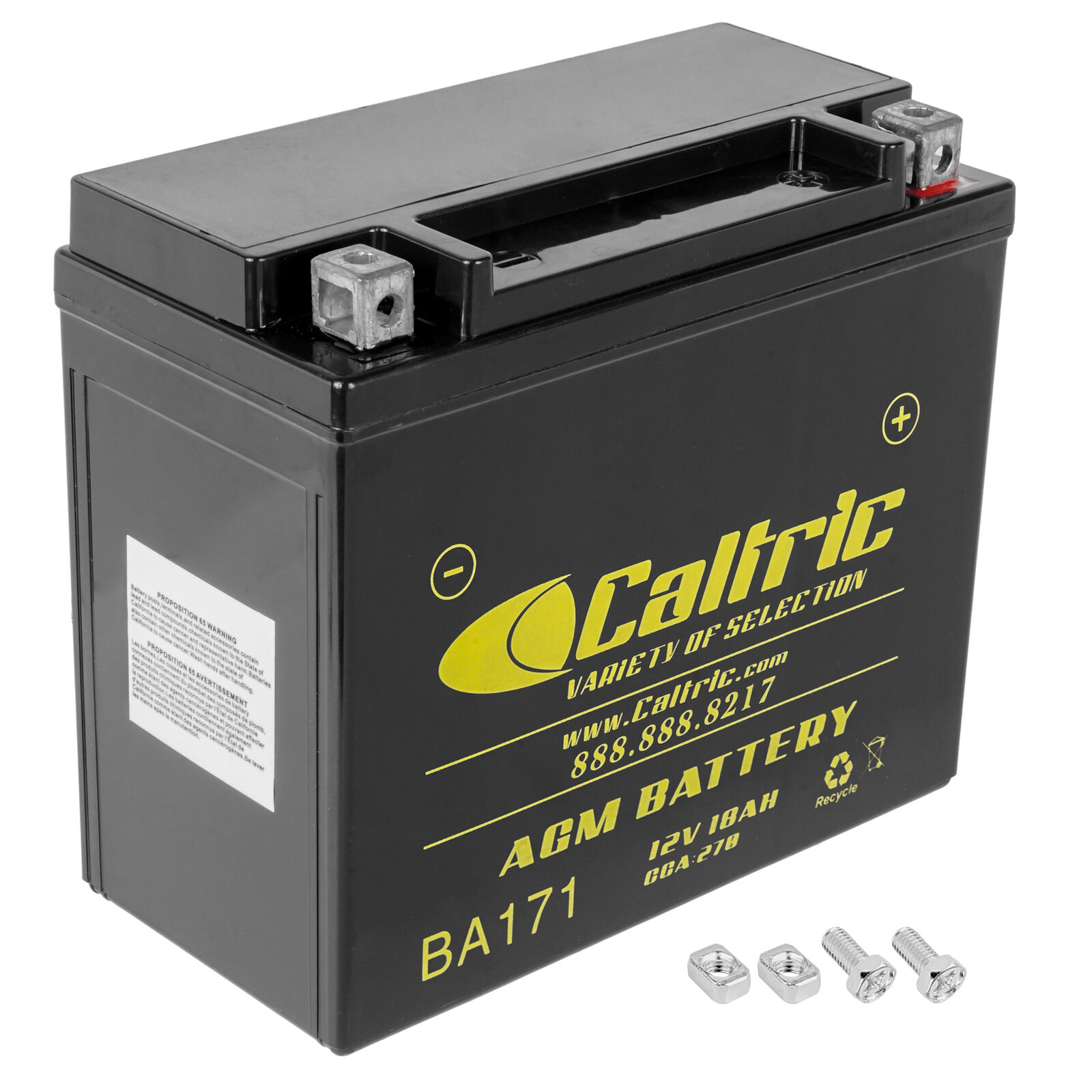 Caltric YTX20L-BS AGM Battery for Polaris 4011480 4140011 4010466 4011496 ATV