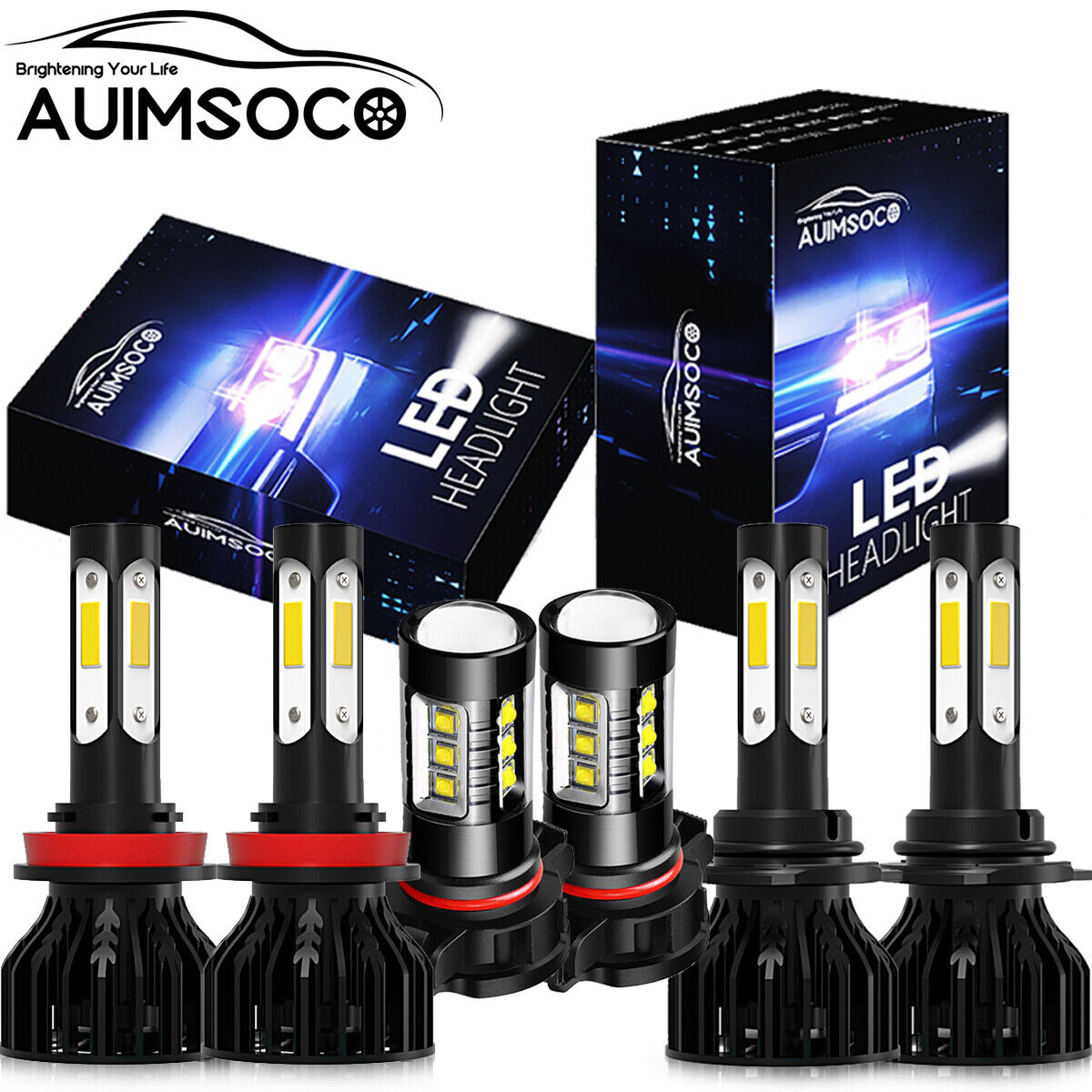 For Chevrolet Colorado 2015-18 6X LED Headlights Fog Light Bulbs Combo Kit 6000K