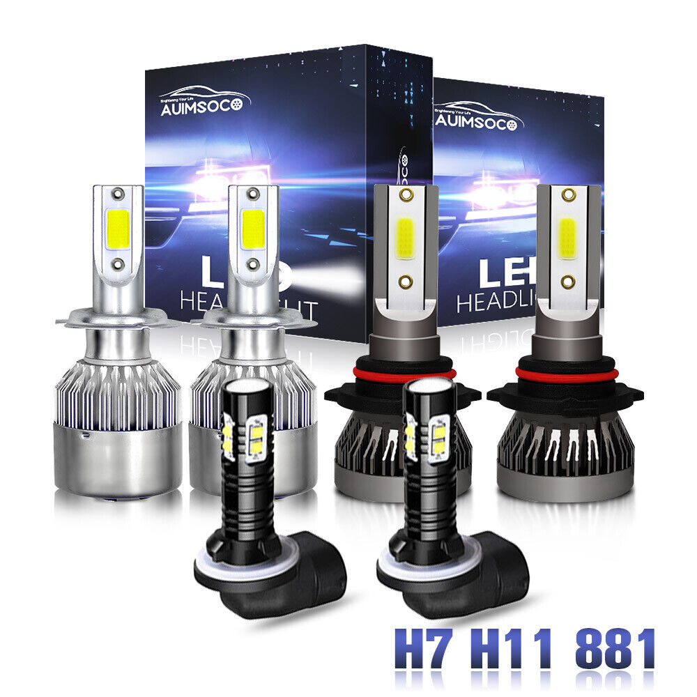 For Kia Soul 2012 2013 COB LED Headlight Bulbs High Low Beam Fog Light Kit 6000K