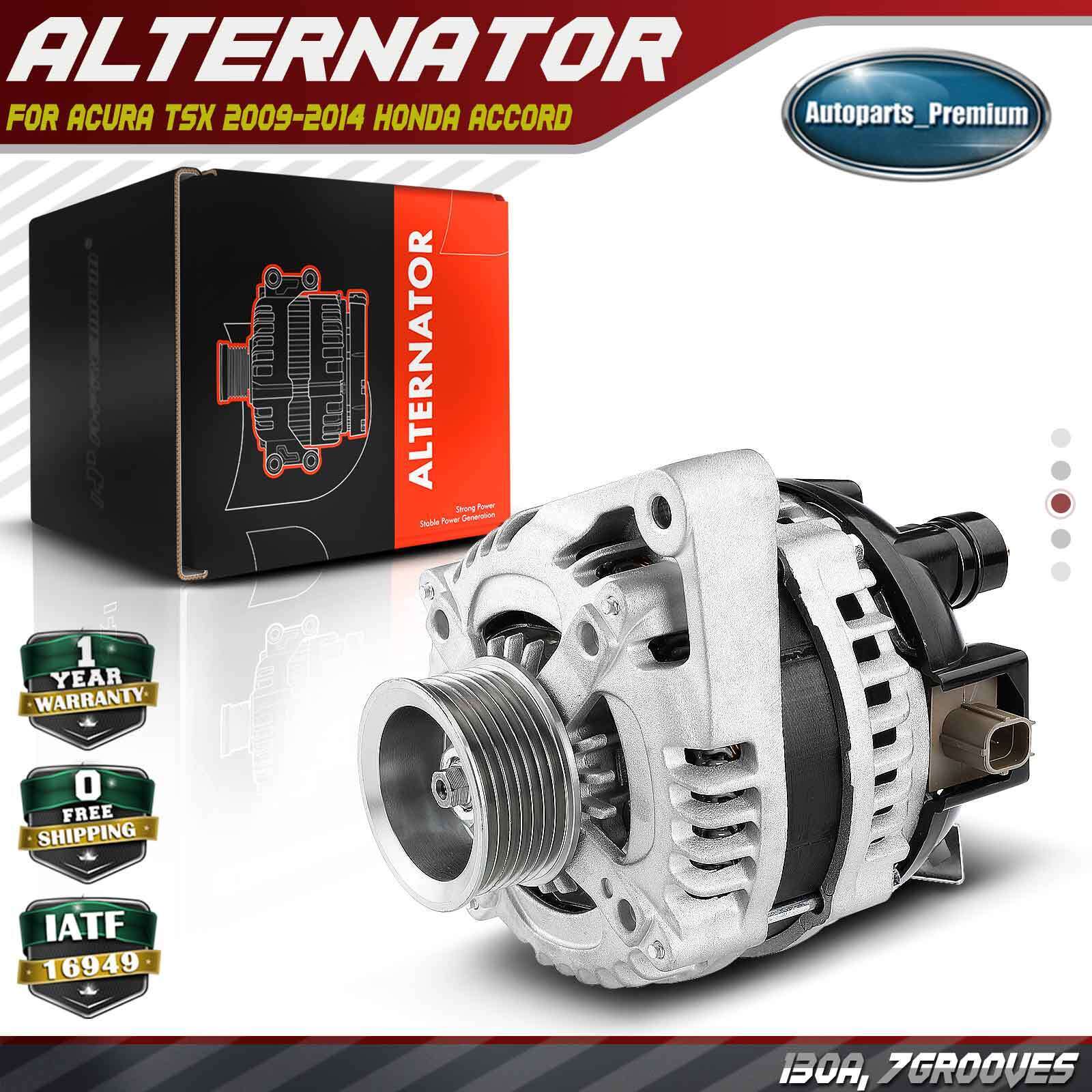 Alternator for Acura	TSX 2009-2014 Honda Accord 2008-2012 2.4L130A CW 7-Groove