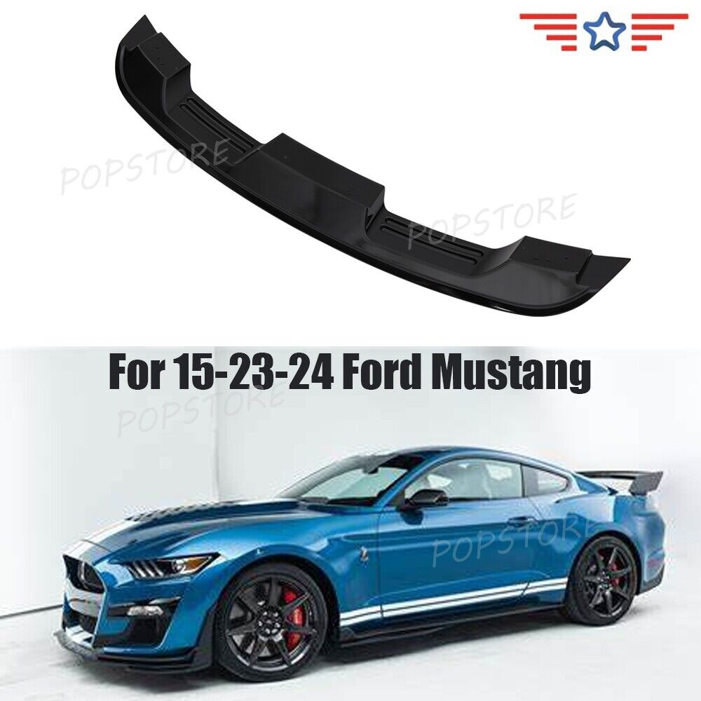 For 2015-23-24 Ford Mustang GT500 Style Spoiler W/ Smoke Gurney Flap Wicker Bill